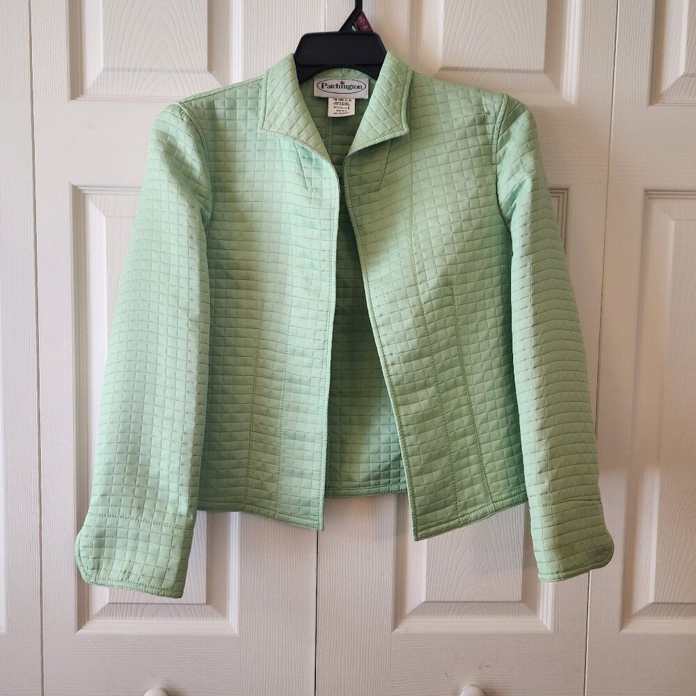 Patchington Lime Green Quilted Polyester Jacket Womens Size 8